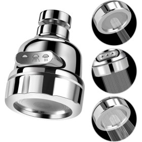 Resim Rood Wit Tasarruflu Oynar Başlık Krom 3 Fonksiyonlu Musluk Başlığı 