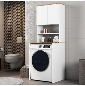 Resim Ferniso Mobilya Çamaşır M. Dolabı Kapaklı Alt Üst Takım Beyaz 