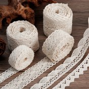 Resim 6 Adet Vintage Dantel Kurdele, 6 Stil x Her Biri 1.83 Metre Düğün Parti Dekoru, Hediye Paketleme, Çiçek Düzenlemeleri ve DIY El İşleri İçin - Zarif Kılçık Kenarları, Nötr Tonlar, Şık Dokulu Tasarımlar, Düğün Süslemeleri 