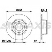 Resim ARKA FREN DISK AYNASI CITROEN XANTIA 1.8I 2.0I 16V 1.9 TD 251.3X12X4DL BRAXIS AE0483 BRAXIS