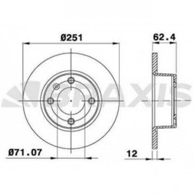 Resim ARKA FREN DISK AYNASI CITROEN XANTIA 1.8I 2.0I 16V 1.9 TD 251.3X12X4DL BRAXIS AE0483 