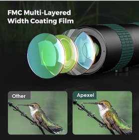 Resim Apexel Taşınabilir Monoküler Teleskop 8x-24x Zoom Bak4 Yeşil 