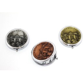 Resim Metal Ayasofya Kabartmalı El Aynası 