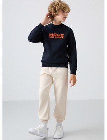 Resim Tommylife Tommy Life Lacivert Pamuklu Kalın İçi Tüylü Yumuşak Dokulu Standart Fit Baskılı Erkek Çocuk Sweatshirt - 11216 Lacivert 