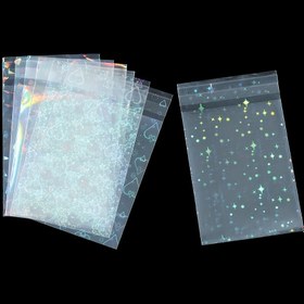 Resim 50'li Paket 6.5x11cm Kendinden Yapışkanlı OPP Poşetler, Lazer Baskılı Takı Perakende Torbaları, Sergileme ve Ambalajlama için Plastik Hediye Poşetleri, Elektrik Bağlantısına Gerek Yok 