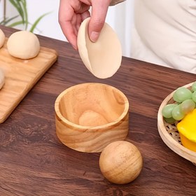 Resim 2 adet/takım Ahşap Yuvarlak Mantı Cildi Aracı, Mutfak Rulo, Ev Mantı Cildi Kalıbı, Cilt Basma, Makarna Cilt Kalıbı 