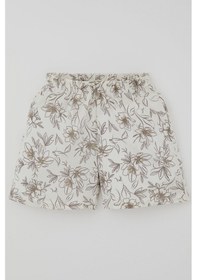 Resim Breeze Kız Çocuk Şortlu Pijama Takımı Çiçek Desenli 4-8 Yaş, Ekru 