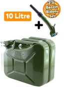 Resim NUBLADO Metal Benzin Bidonu 10 Litre Akaryakıt Mazot Taşıma Doldurma Depolama Bidonu Aktarma Borusu. 