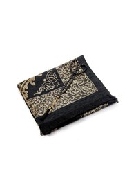 Resim Lüks Osmanlı Şönil Seccade Tesbih Hediyeli Siyah 