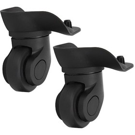 Resim Kangvka A03 Sessiz Tek Satırlı Valiz Tekerlekleri, Pp+pet Malzeme, Siyah Çift Paket, Tjhw21608ll İle Paketli, Yüksek Kaliteli, Dayanıklı, Kolay Kurulum 