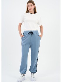 Resim Alexandergardı Yanları Şeritli Paçası Lastikli Eşofman Altı B24-00260 İndigo 