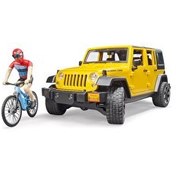 Resim Bruder Jeep W. Rubicon ve Bisiklet Sürücüsü 