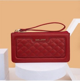 Resim Novahub Uzun Moda Kırmızı Fonksiyonlu Fermuar Debriyaj Cüzdan Çok Bayanlar Basit Ms Kırmızı 