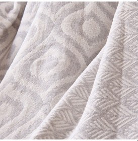 Resim Soft Geometrik Desenli Koltuk Şalı - Gri - 130x170 Cm Renkli 