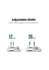 Resim Ugreen Alüminyum Notebook Apple Uyumlu MacBook Dikey Masaüstü Standı 