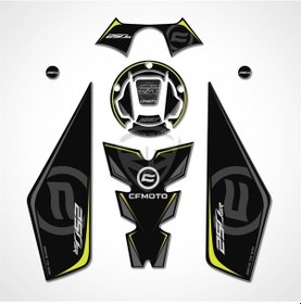 Resim Cf Moto 250 Sr Tank Pad Set Gidonlu Siyah-Neon Sarı 