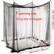 Resim 1 adet Ultra-Büyük Kamp Sivrisinek Ağı Çadırı - Kral Boyutu 200.66x200.66x177.8 cm, Maksimum Havalandırma için 15 Delikli 300D Ağ, Dayanıklı ve Kolay Kurulumlu 4 Noktalı Asma Sistemi ile Beyaz Kamp Sivrisinek Ağı, Yatak Odası, Veranda, İç ve Dış Mekan Kullanımı için Sivrisinek Ağı 