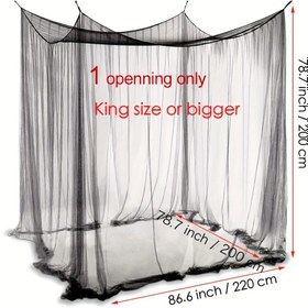 Resim 1 adet Ultra-Büyük Kamp Sivrisinek Ağı Çadırı - Kral Boyutu 200.66x200.66x177.8 cm, Maksimum Havalandırma için 15 Delikli 300D Ağ, Dayanıklı ve Kolay Kurulumlu 4 Noktalı Asma Sistemi ile Beyaz Kamp Sivrisinek Ağı, Yatak Odası, Veranda, İç ve Dış Mekan Kullanımı için Sivrisinek Ağı 