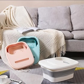 Resim 1 adet katlanabilir ayak banyosu kovası, Ayak Banyo Aracı, Ayak Banyo Masaj Aleti, Ayak Isıtma Leğeni, Büyük Ayak Isıtma Leğeni Banyo/Banyo Aksesuarları 