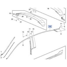 Resim Esse Otomotiv - Astra K Arka Kapı Cam Kenar Üst Çıtası Sağ Krom 16- 39059424 13406245 