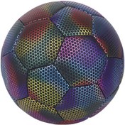 Resim Neevoyu Parlak Gece Futbol Topu - Dayanıklı, Kaydırmaz Ve Yansıtıcı - Çocuk/yetişkin İçin Eğitim Topu Çok Renkli 