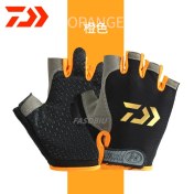 Resim Liangduo Shop Turuncu Tarzı S Beden Yeni Daiwa Balıkçılık Eldiven Hızlı Kuru Yarım Parmak Balıkçılık Eldiven (Yurt Dışından) 