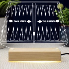Resim Phigo 3D LED Lamba Tavla Ustası Tasarımlı Beyaz Işıkli Dekorasyon Parçası 