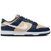 Resim Nike Dunk Low Next Nature Leather Women Sneaker Hakiki Deri Beyaz Lacivert Kadın Spor Ayakkabı 