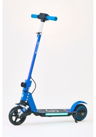 Resim Elektrikli Çocuk Scooter 130w 3 Kademe Hız Ayarlanabilir Gidon Uzun Menzil Koruma Seti Hediye Mavi 