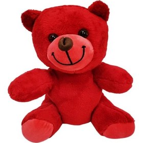 Resim Sevimli Kırmızı Oyuncak Peluş Ayıcık 