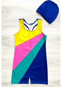 Resim My Kids Wear Yüzücü Şortlu Kız Çocuk Mayo Boneli Gökkuşağı 