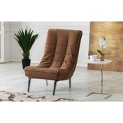 Resim Meşe Home Smart Kılıflı Süngerli Metal Ayaklı Berjer Kahverengi 