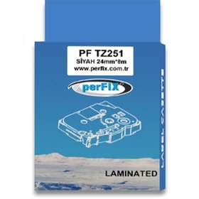 Resim Perfix Laminasyon Şerit Brother P-touch Pf Tz251-bk/wt 8m*24mm Beyaz Üzeri S 