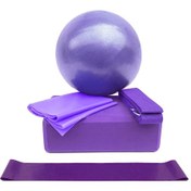 Resim Wezone 5'li Yoga Seti: Yoga Topu, Blok, Esneme Bandı, Direnç Lastiği Ve Koton Kayış İle Evde Rahat Egzersiz 