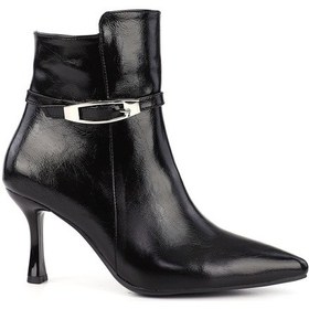 Resim Gönderi R Siyah Fermuarlı İnce Topuklu Bot Siyah 