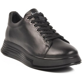 Resim MARCOMEN 152-21032 M Anatomik Taban Siyah-Siyah Hakiki Deri Erkek Sneaker 