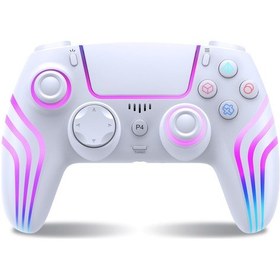 Resim Ximistore9 Beyaz Kablosuz Ps4 Oyun Kumandası: Haptic Titreşim, Hareket Algılama, Kulaklık Çıkışı Ve Pc Uyumlu Espor 