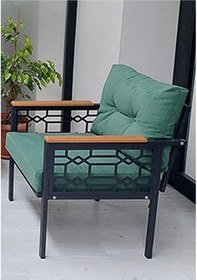 Resim Adımshos Tekli Lazer Balkon-bahçe-ofis-kafe Çay Seti Koltuk Oturma Takımı-oturma Grubu Yeşil 
