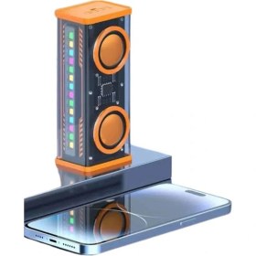 Resim Techno Stock Şeffaf Taşınabilir Bluetooth Hoparlör Uzun Ömürlü Çift Hoparlörlü 