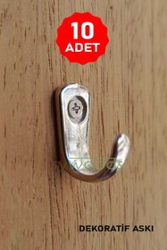 Resim sywoods Küçük Askı Nikel Dekoratif Tekli Bijuteri Askılık Aksesuarı 10 Adet 