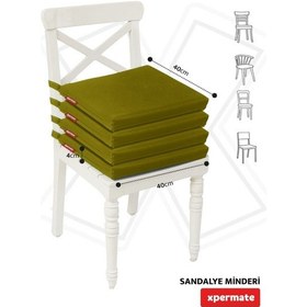 Resim Xpermate 4'lü Sandalye Minderi Su İtici Kumaş 40 x 40 CM Yeşil 