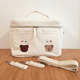 Resim Bebek arabasına asılabilen pratik saklama için Kore tarzı tatlı ve sevimli izole anne çantası, süt buz paketleri ve yemek taşıma için çok fonksiyonlu izole çanta 