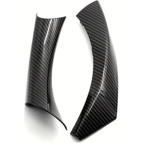 Resim Dashanshop Karbon Fiber Bmw 3 Serisi E90 E91 Kapı Kolu Kapağı Sol Siyah İç Aksesuar 