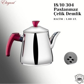 Resim Piramit Orta Boy Bakalit Kulplu Çaydanlık Takımı - Füme Füme 