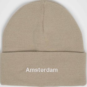 Resim Amsterdam Nakışlı Bere - Bej 