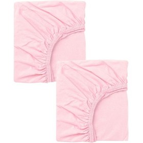 Resim 2 Adet Pamuklu Ve Lastikli 60 X 120 Cm Penye Bebek Çarşaf-pembe 