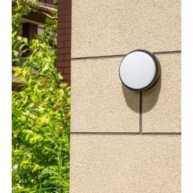 Resim 15W Artos Siyah LED Nem Su Geçirmez Banyo Bahçe Balkon Modern Tavan Duvar Lambası Beyaz Işık 6500K I 