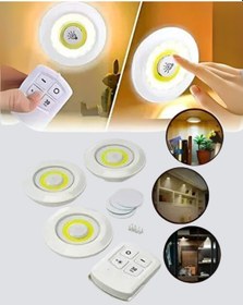 Resim Kablosuz Gün Işığı 3 Lü Led Spot Lamba Kumandalı Renkli 