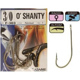 Resim Sasame F-303 O Shanty Serisi Olta İğnesi İğne No : 5-0 