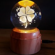 Resim Yonca Tasarımlı USB Dönen Cam Küre 